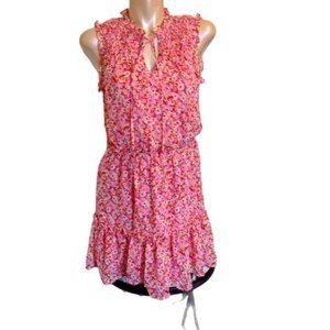GYPSIES & MOONDUST WOMENS PINK/YELLOW FLORAL DRESS SIZE LARGE